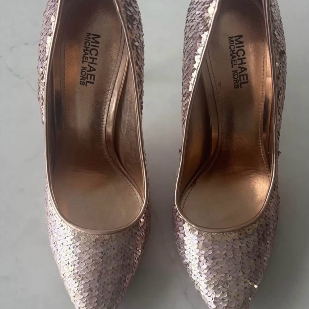 Michael Kors Women's Sequin Pumps - Rose Gold